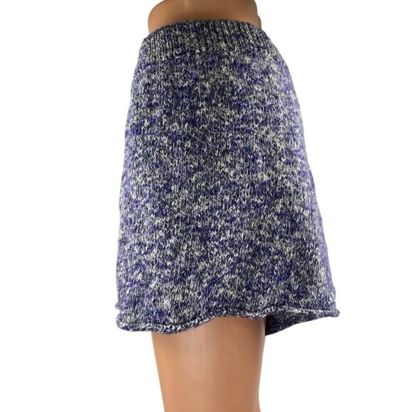Something Navy Women's Blue Merino Wool Wide Leg Casual Lounge Sweat Shorts Sz L - Picture 2 of 4